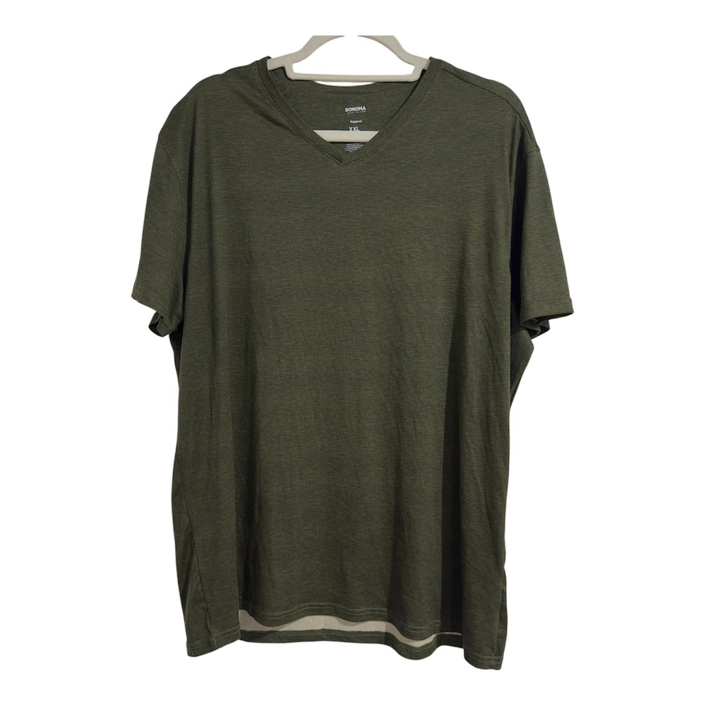 Sonoma Goods For Life Supersoft Pajama Tee Olive Green V-Neck XXL New